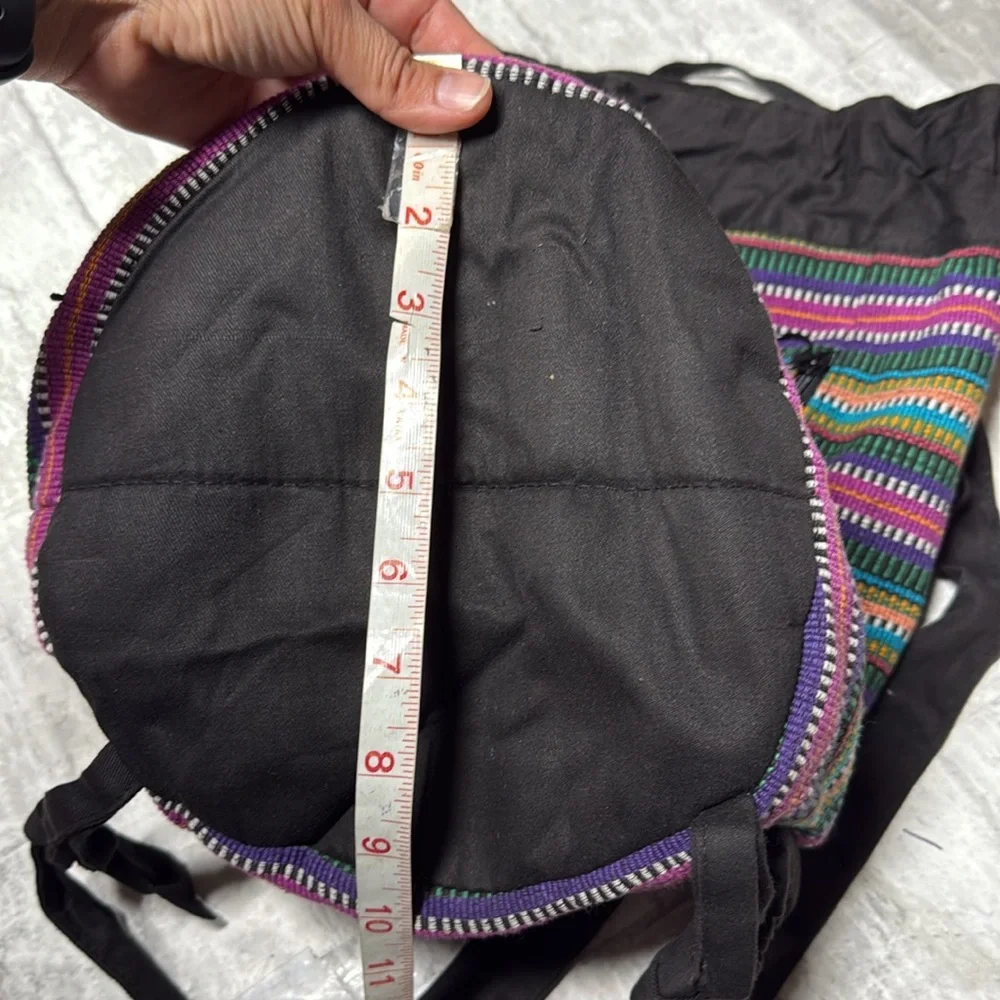 Colorful ethnic boho travel cotton printed drawstring Striped backpack